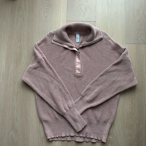 Varley Pink Quarter-Zip Sweater size S